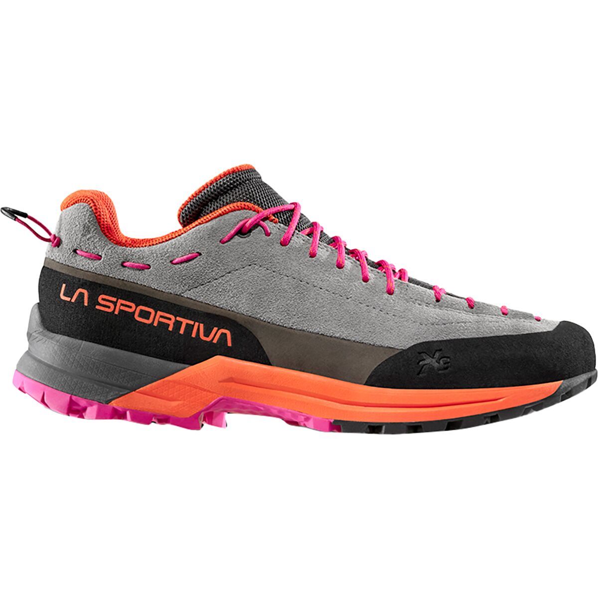 Image of La Sportiva TX Guide Leather Approach Shoe - Women's Grey/Cherry Tomato, 40.5