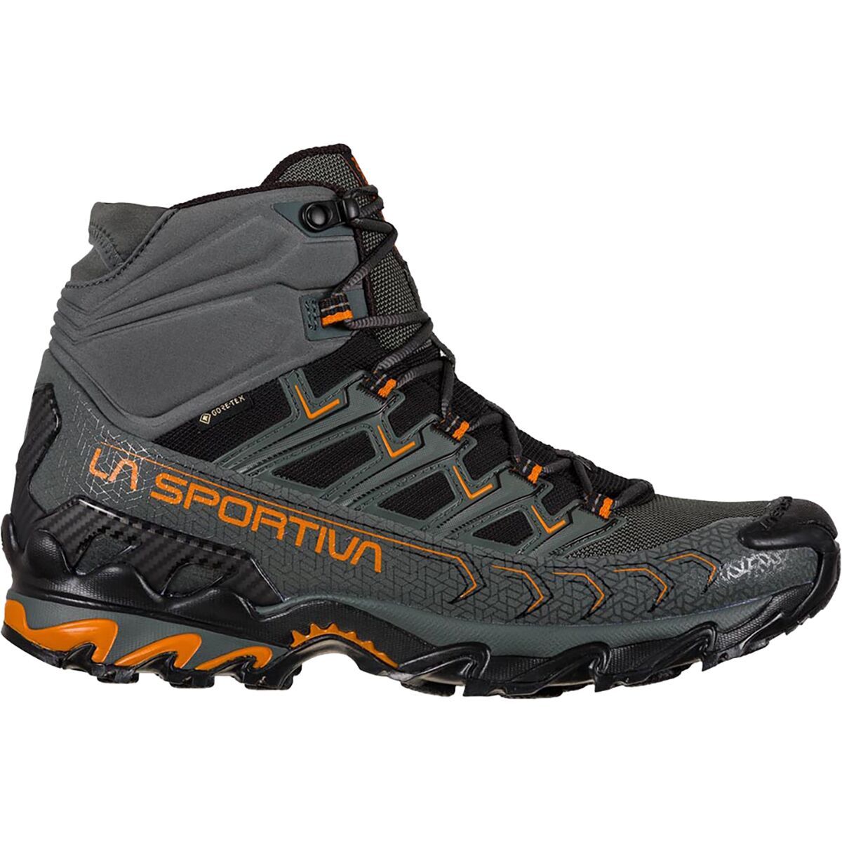 La Sportiva Ultra Raptor II Mid GTX Hiking Boot - Men's Carbon/Hawaiian Sun, 41.0