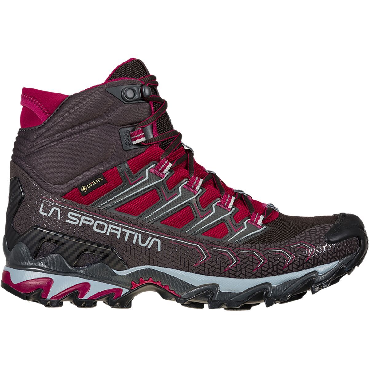 La Sportiva Ultra Raptor II Mid GTX Hiking Boot - Women's Carbon/Red Plum, 38.5