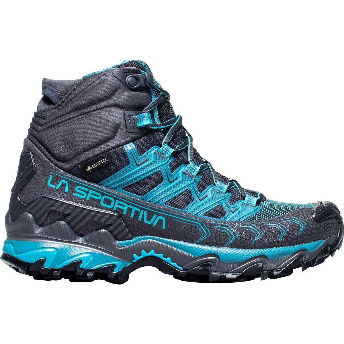 La Sportiva Ultra Raptor II Mid GTX Hiking Boot - Women's Carbon/Topaz, 42.5