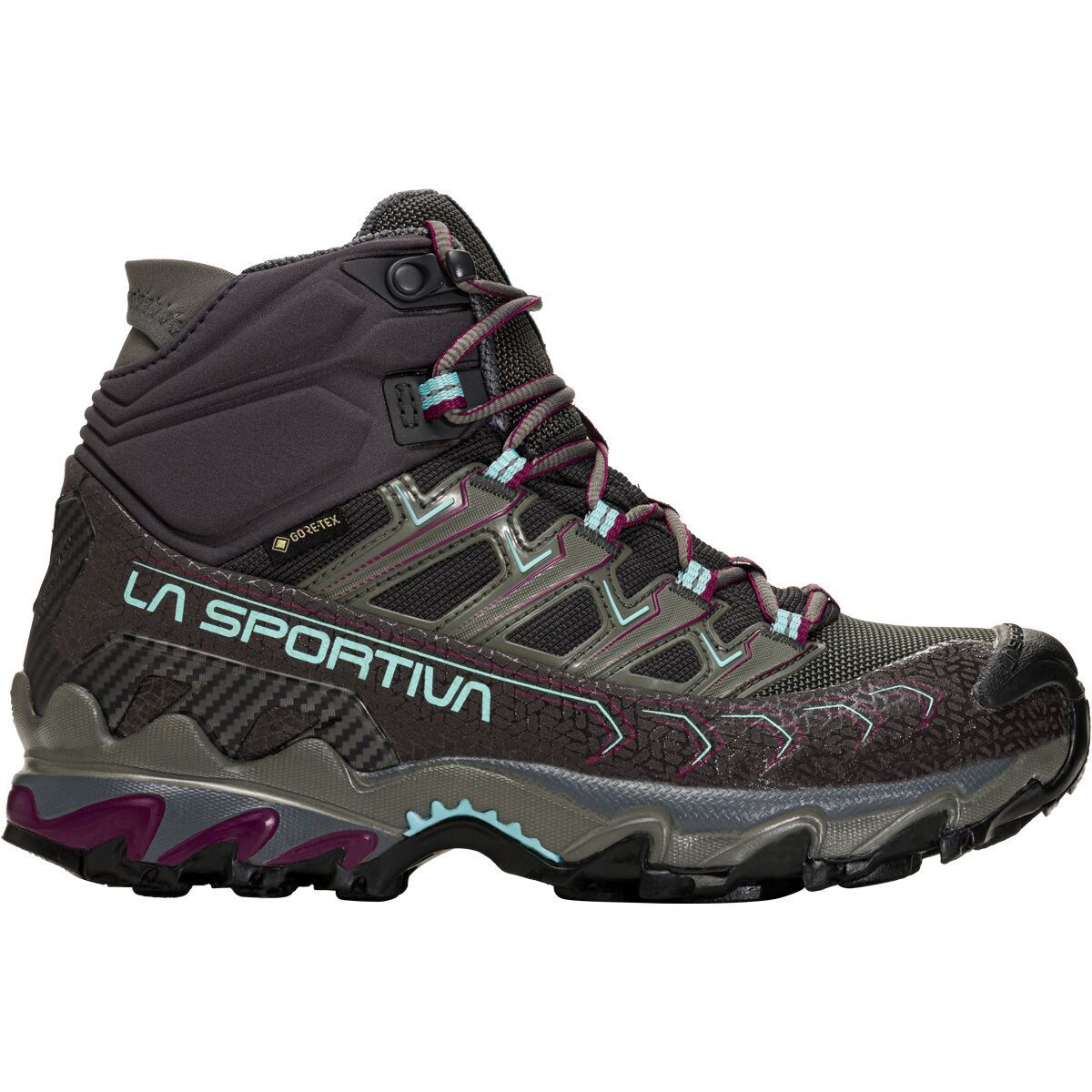 La Sportiva Ultra Raptor II Mid GTX Wide Hiking Boot - Women's Carbon/Iceberg, 36.5