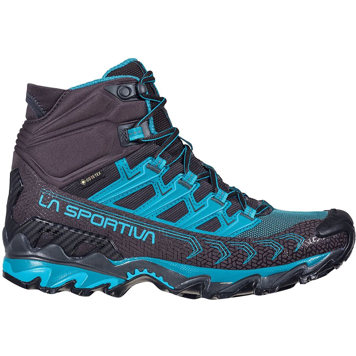 La Sportiva Ultra Raptor II Mid GTX Wide Hiking Boot - Women's Carbon/Topaz, 42.5