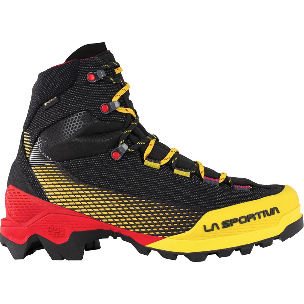 Image of La Sportiva Aequilibrium ST GTX Mountaineering Boot - Men's Black/Yellow2, 45.5