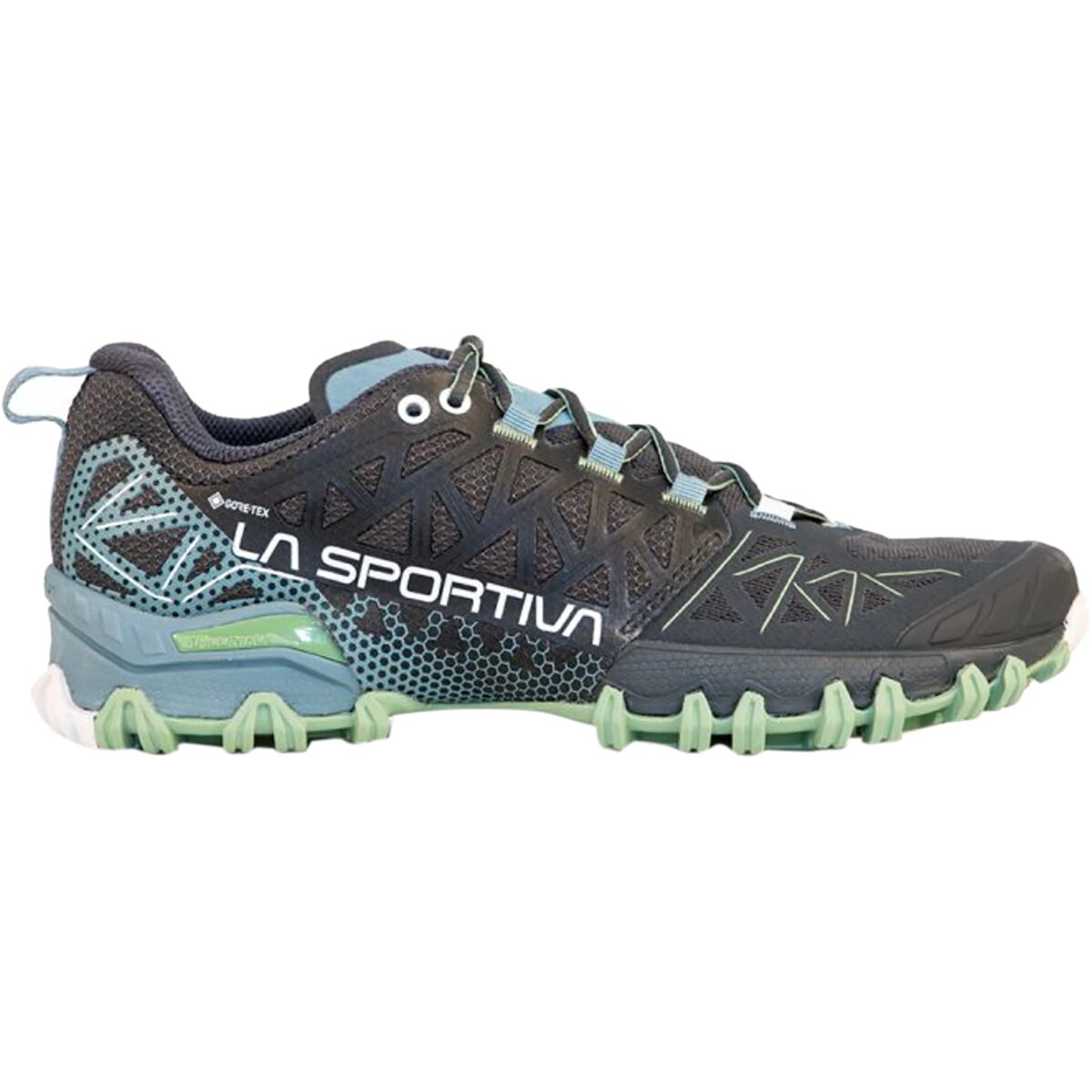 Image of La Sportiva Bushido II GTX Trail Running Shoe - Women's Carbon/Mist, 37.5