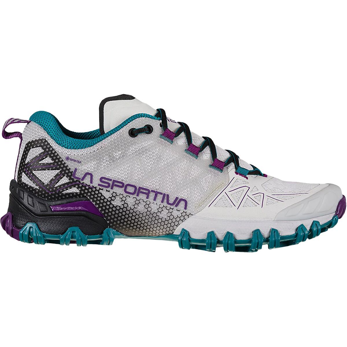 La Sportiva Bushido II GTX Trail Running Shoe - Women's Light Grey/Blueberry, 37.5
