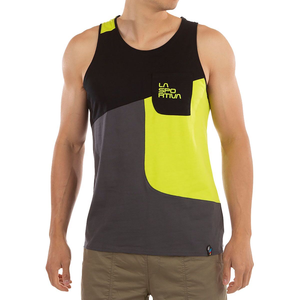 La Sportiva Dude Tank Top - Men's Carbon/Lime Punch, S