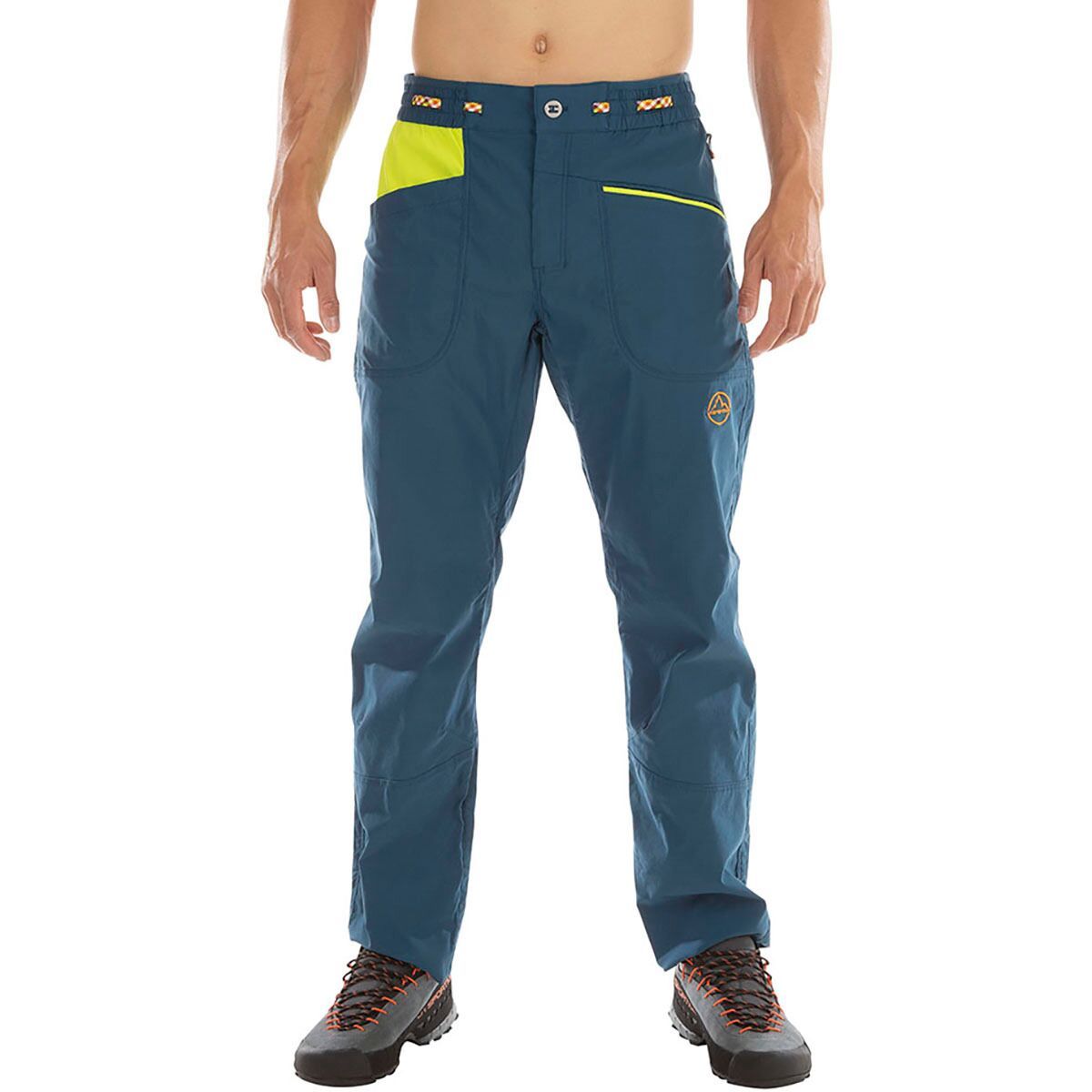La Sportiva Talus Pant - Men's Storm Blue/Lime Punch, S