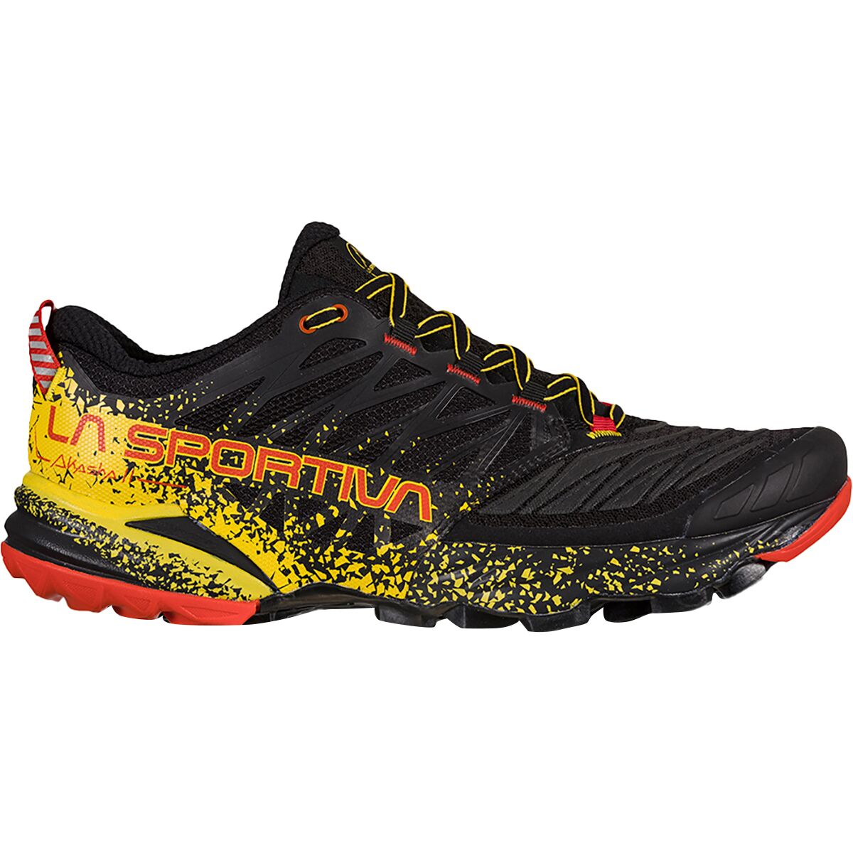 Image of La Sportiva Akasha II Running Shoe - Men's Black/Yellow, 45.0