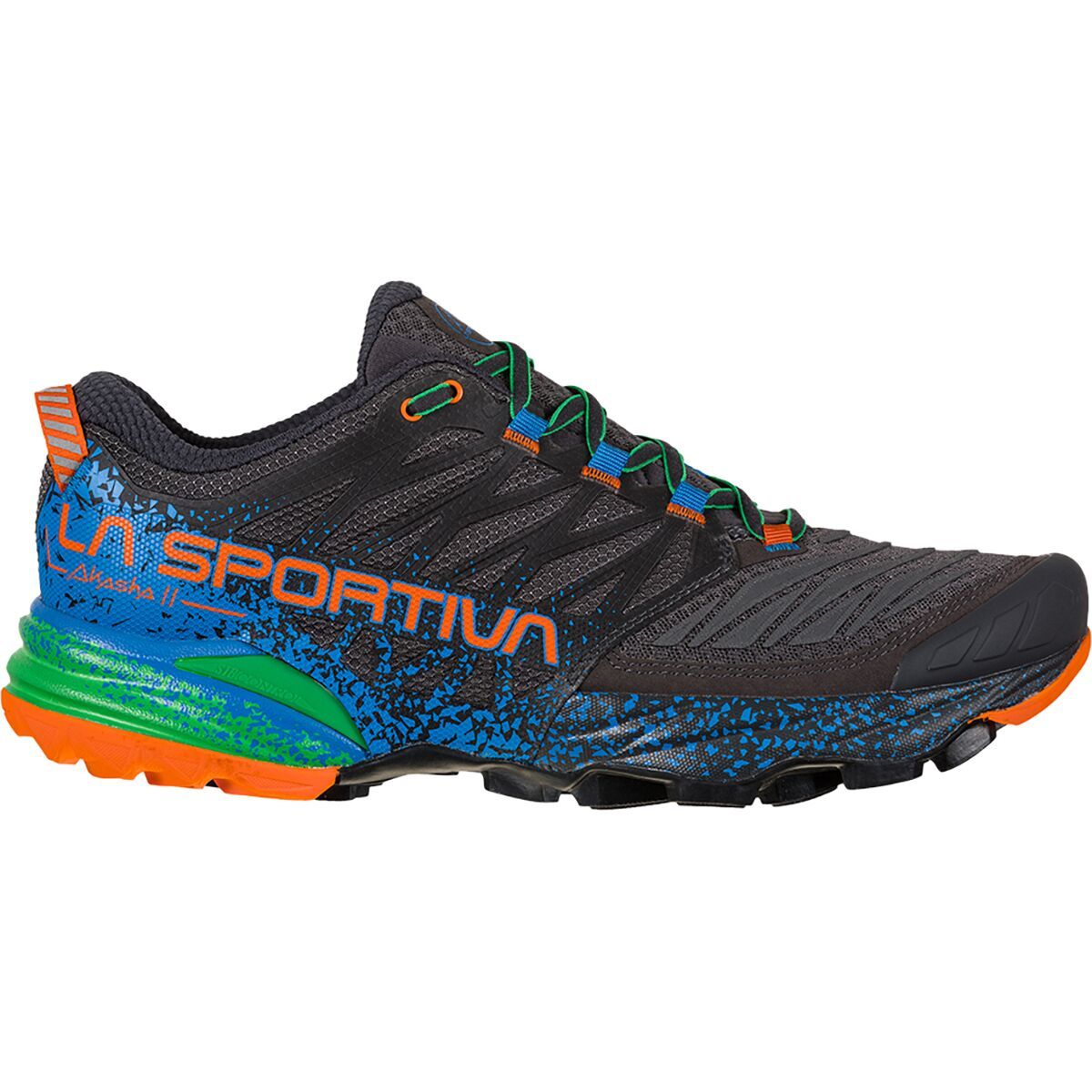 Image of La Sportiva Akasha II Running Shoe - Men's Carbon/Flame, 44.5