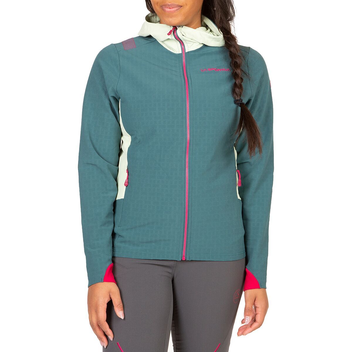 La Sportiva Descender Storm Jacket - Women's Alpine/Celadon, XL