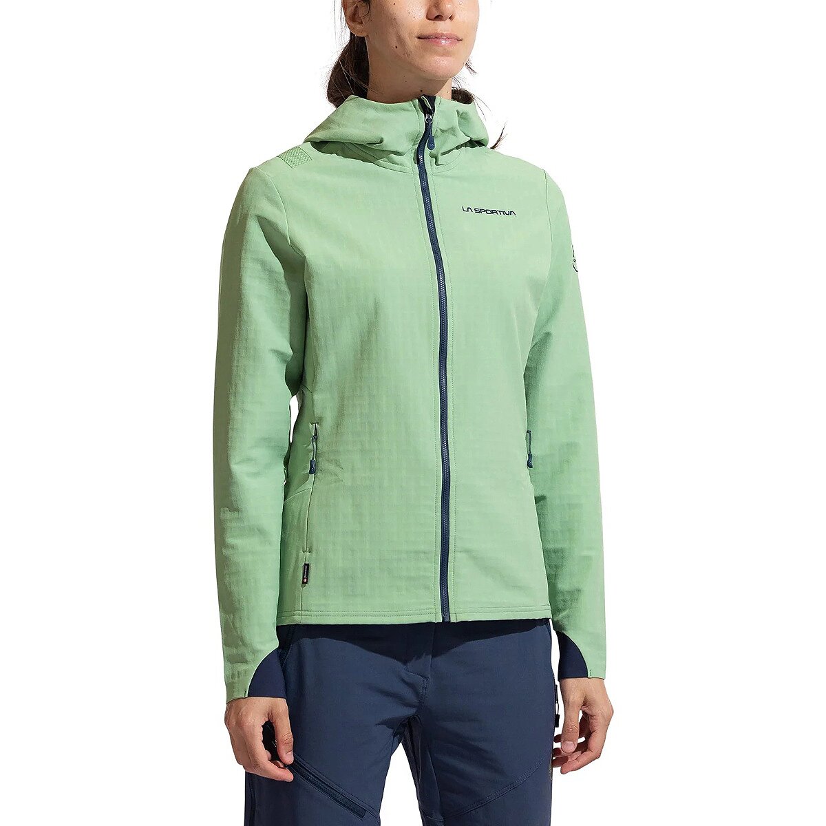 Image of La Sportiva Descender Storm Jacket - Women's Aspen Green/Night Sky, M