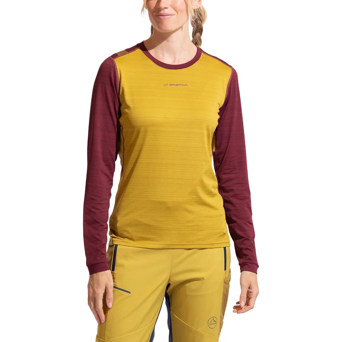 Image of La Sportiva Tour Long-Sleeve Shirt - Women's Savana/Redwood, L