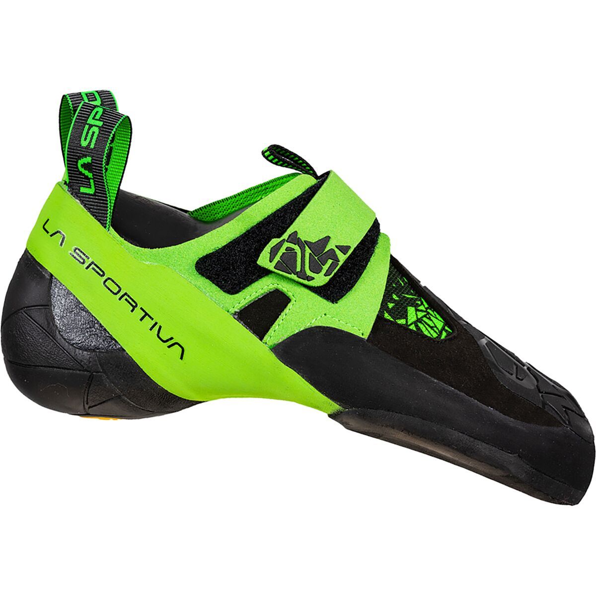 Image of La Sportiva Skwama Vegan Climbing Shoe Black/Flash Green, 34.5