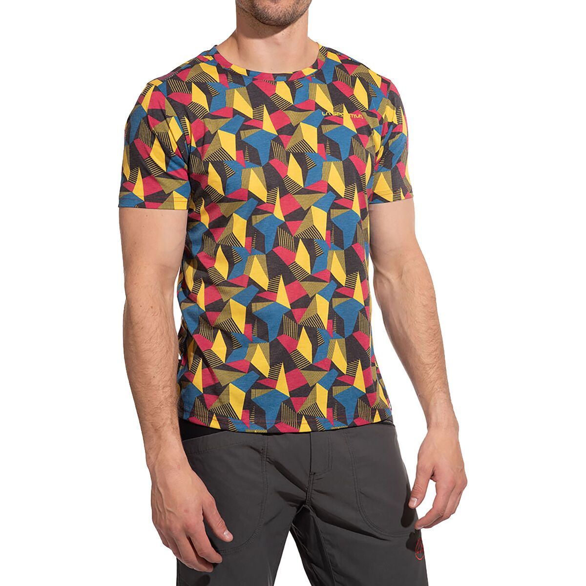 Image of La Sportiva Dimension T-Shirt - Men's Cerise/Yellow, M