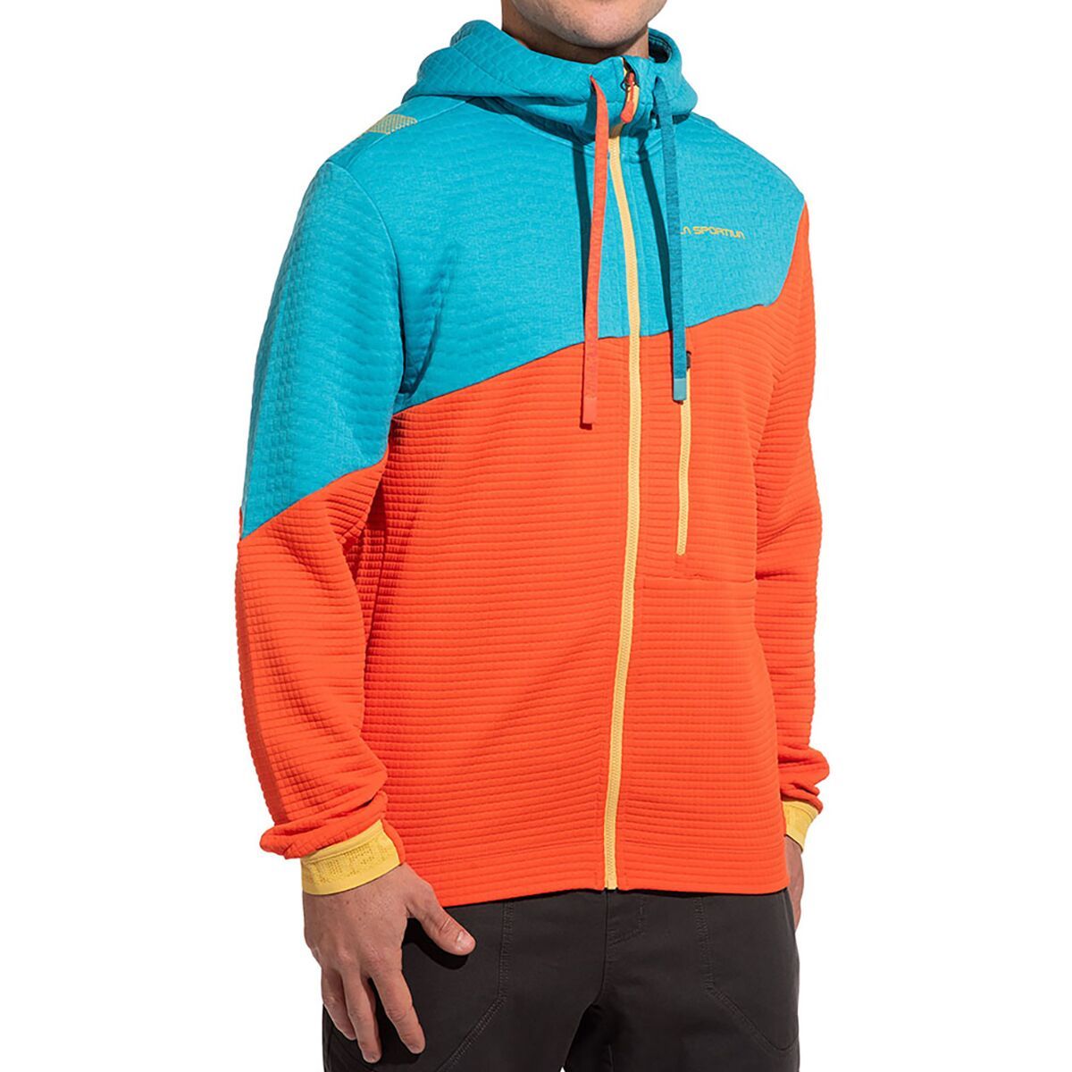 La Sportiva Method Hoodie - Men's Cherry Tomato/Tropic Blue, L