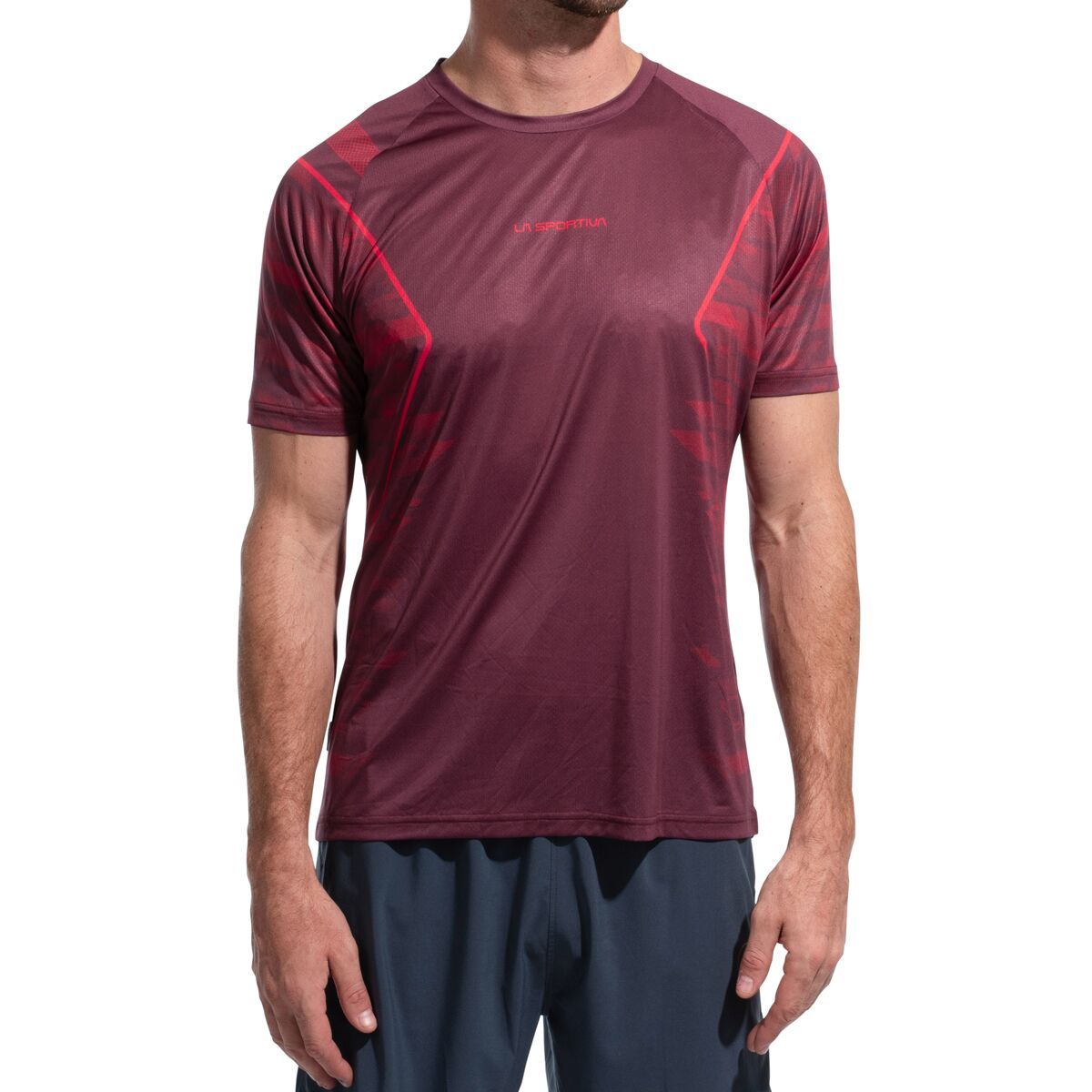 Image of La Sportiva Pacer T-Shirt - Men's Redwood/Mountain Red, S