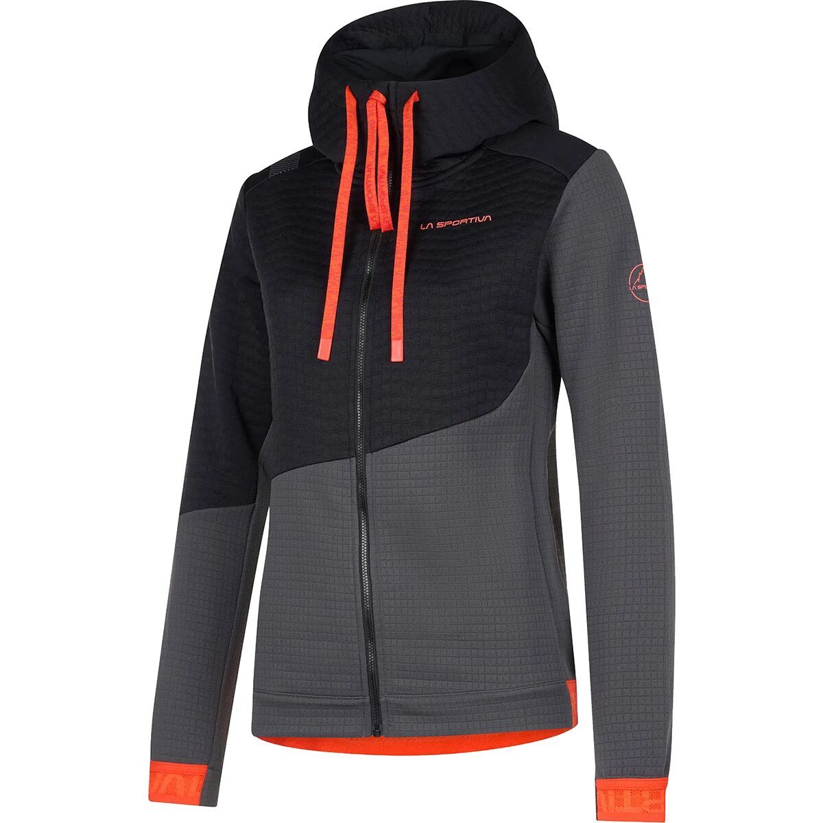 La Sportiva Method Hoodie - Women's Carbon/Cherry Tomato, L