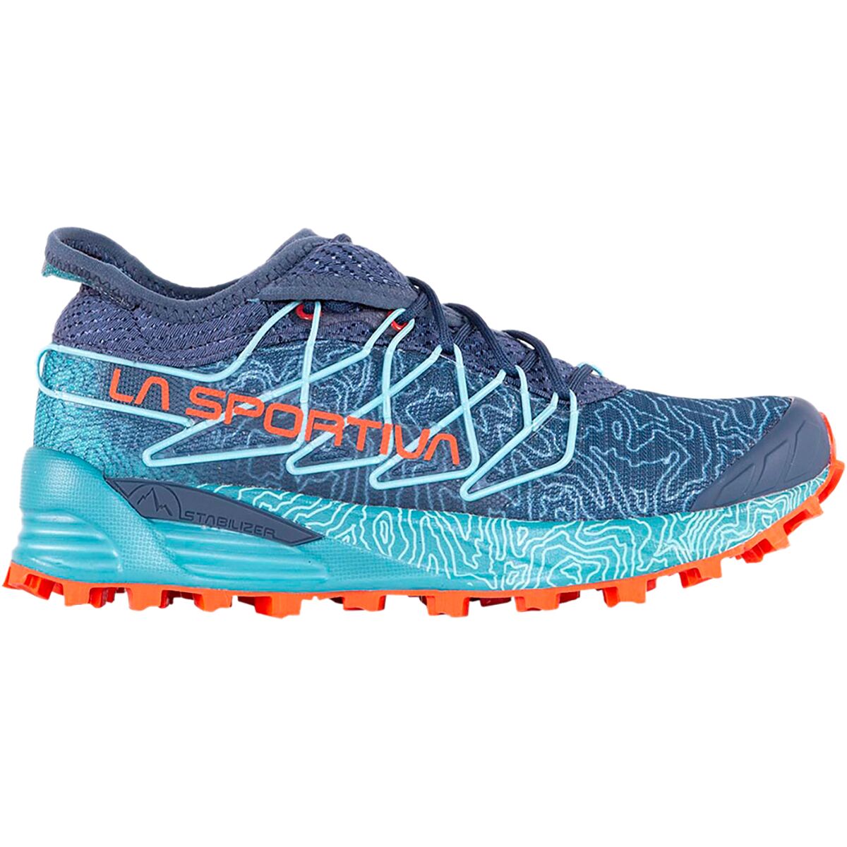 Image of La Sportiva Mutant Trail Running Shoe - Women's Storm Blue/Cherry Tomato, 37.5
