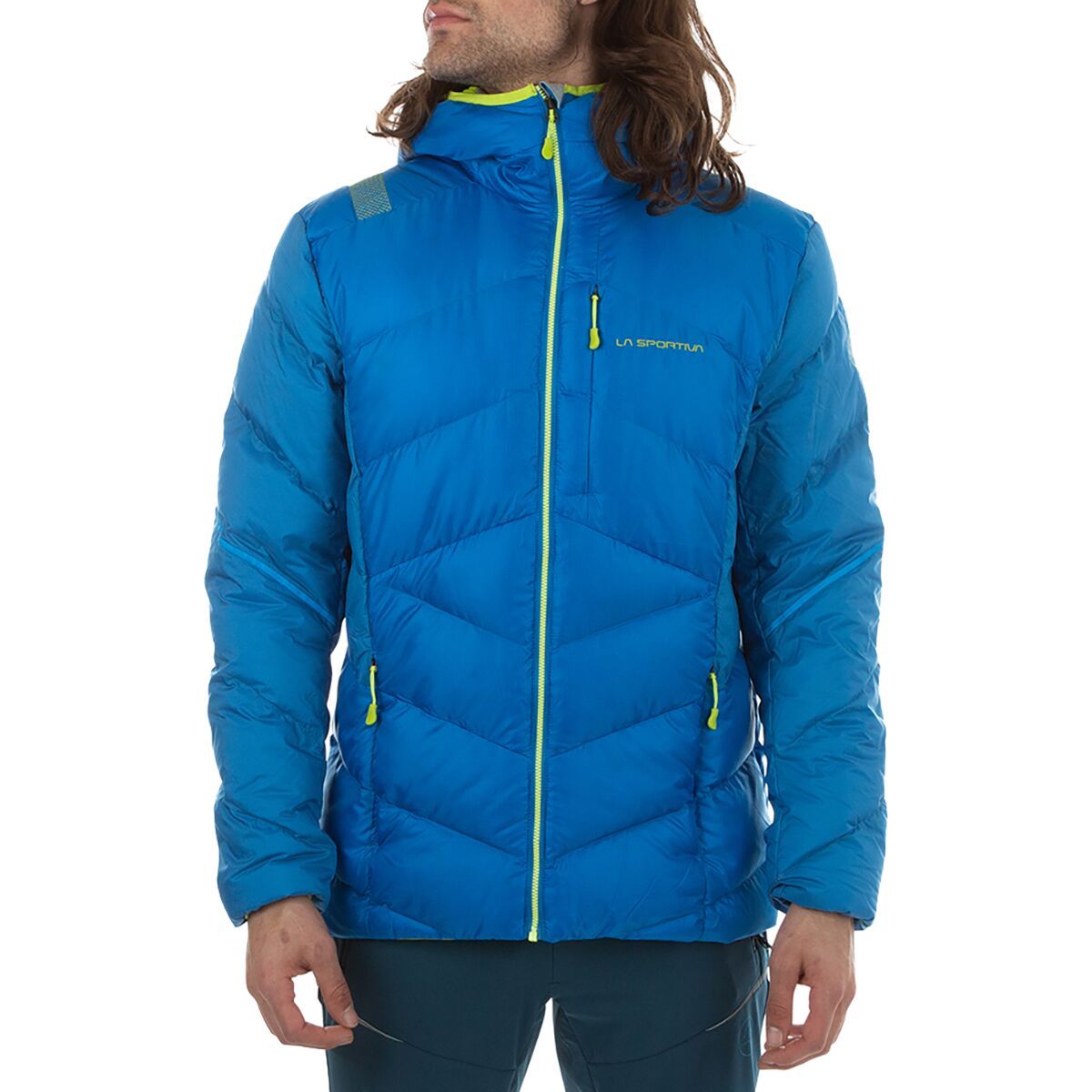 Image of La Sportiva Bivouac Down Jacket - Men's Electric Blue/Lime Punch, S