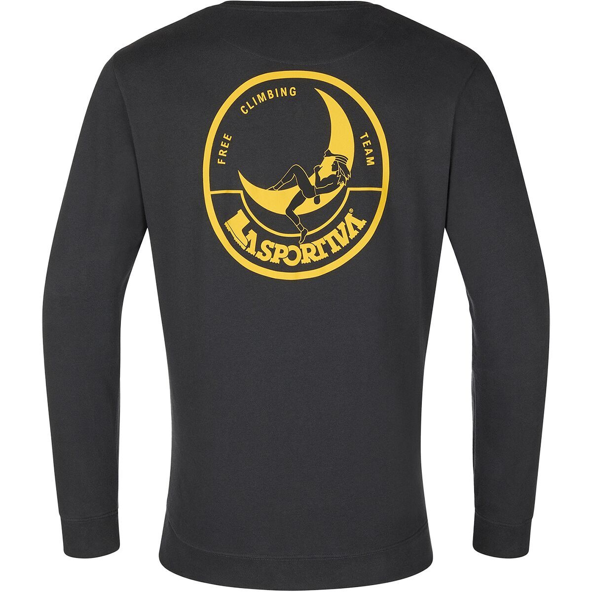 Image of La Sportiva Climbing On The Moon Sweatshirt - Men's Carbon/Giallo, S