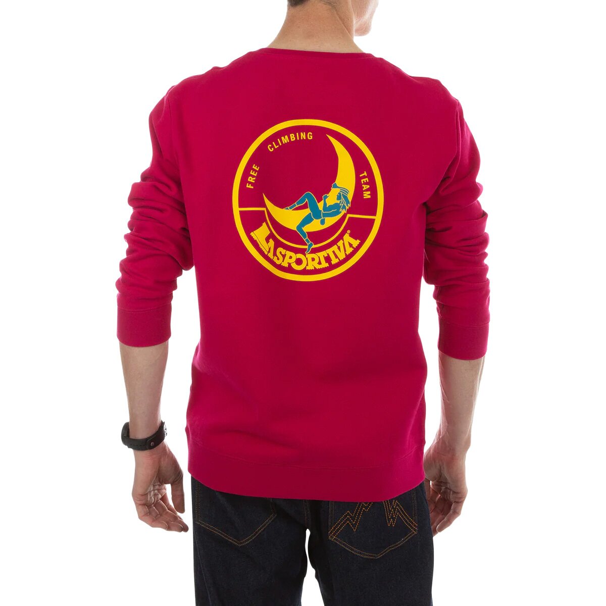 Image of La Sportiva Climbing On The Moon Sweatshirt - Men's Fucsia/Giallo, M