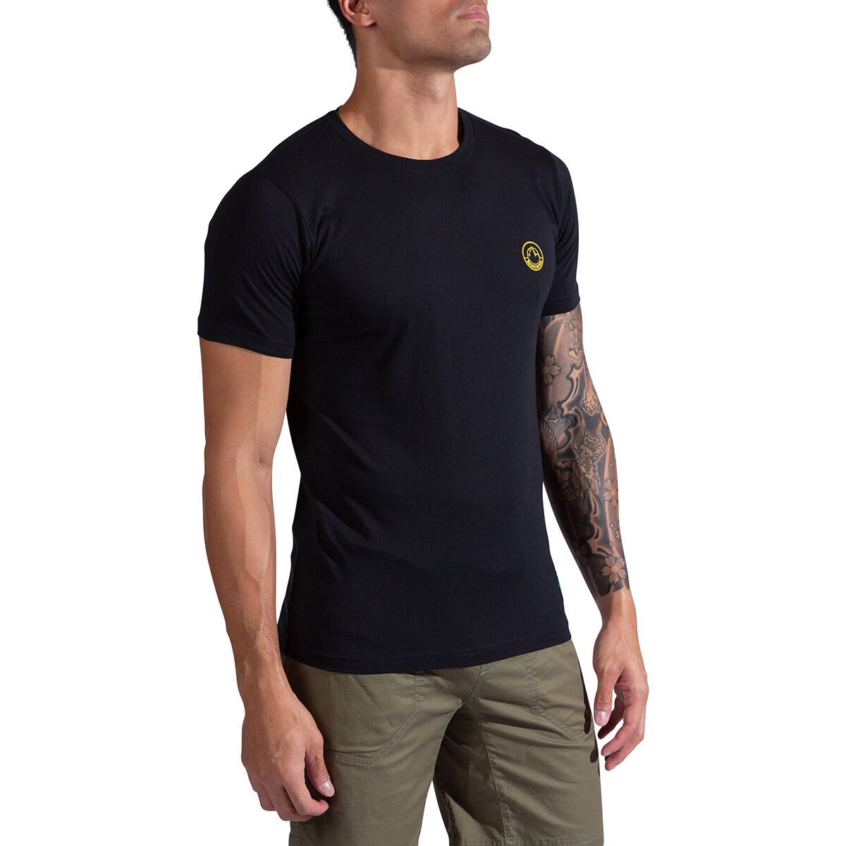 Image of La Sportiva Climbing On The Moon T-Shirt - Men's Nero/Giallo, M