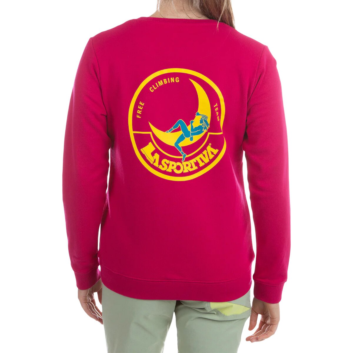 Image of La Sportiva Climbing On The Moon Sweatshirt - Women's Fucsia/Giallo, M