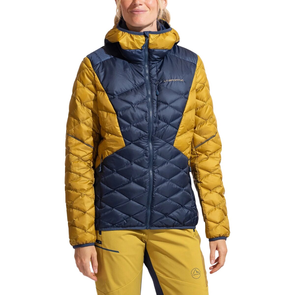 Image of La Sportiva Pinnacle Down Jacket - Women's Night Sky/Savana, M
