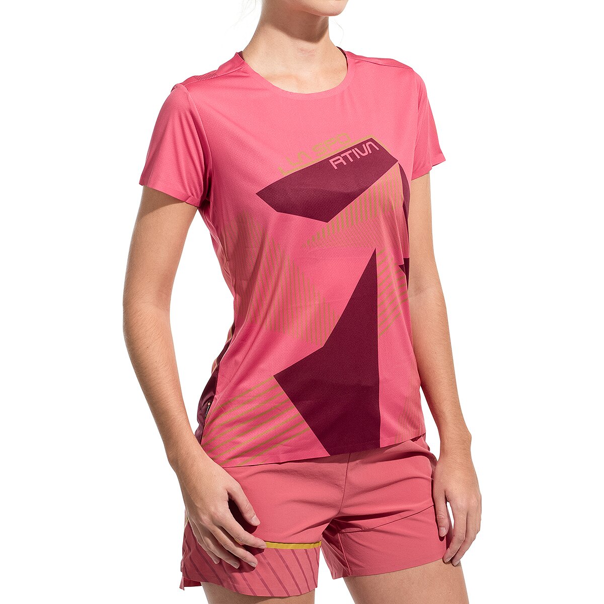 Image of La Sportiva Comp T-Shirt - Women's Rosebay/Redwood, L