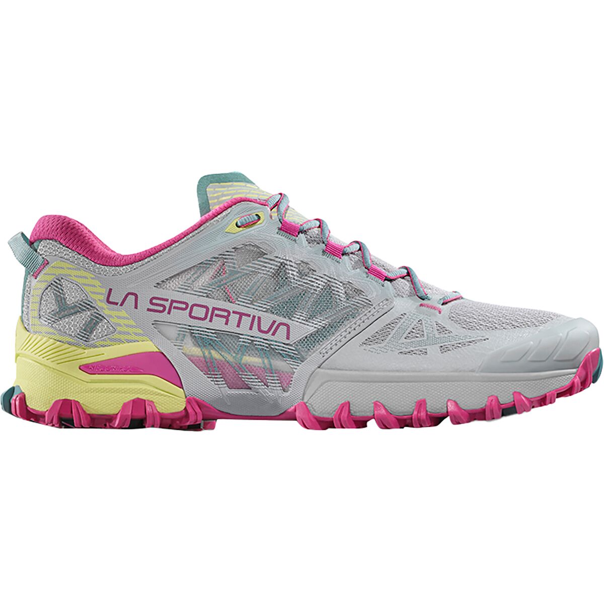 Image of La Sportiva Bushido III Wide Trail Running Shoe - Women's Moon/Springtime W, 40.0