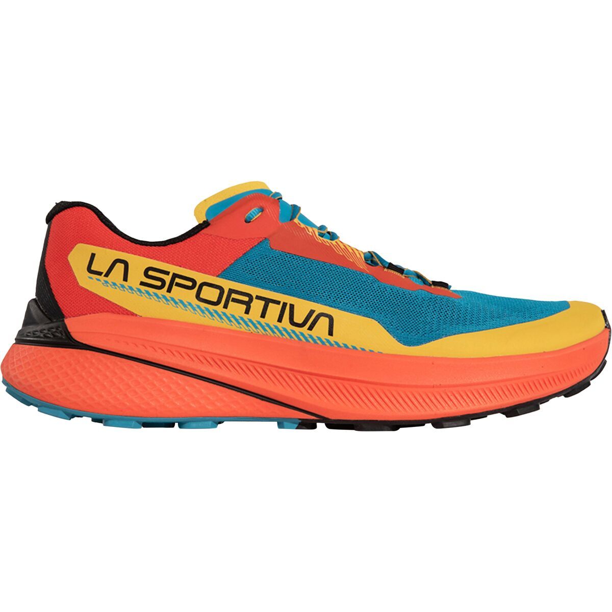 La Sportiva Prodigio Trail Running Shoe - Men's Tropic Blue/Cherry Tomato, 44.0