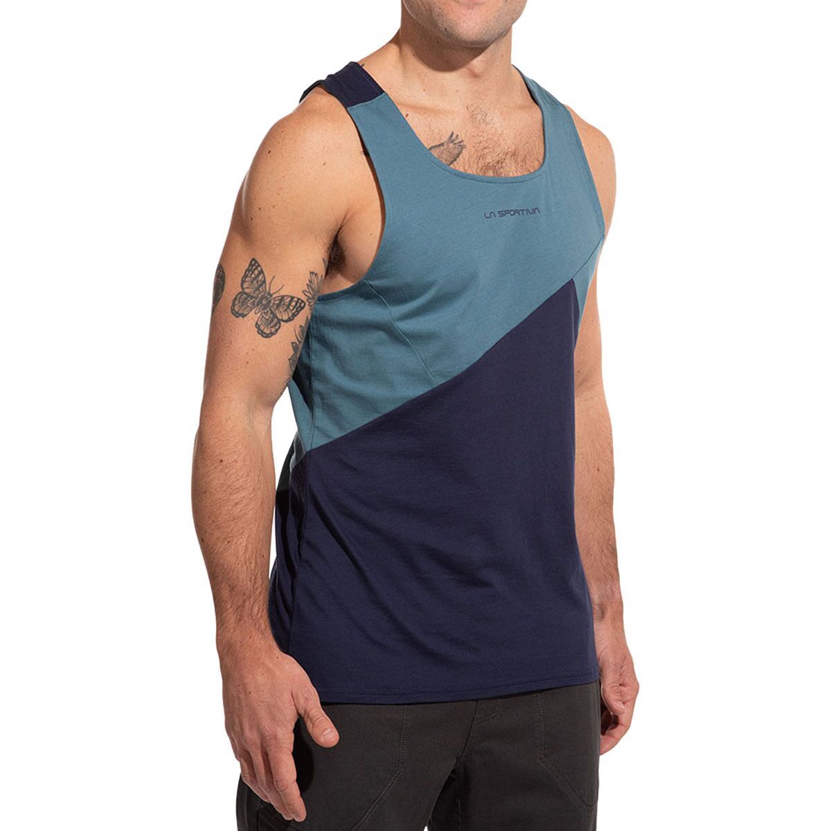 La Sportiva Dude Tank Top - Men's Deep Sea/Hurricane, S