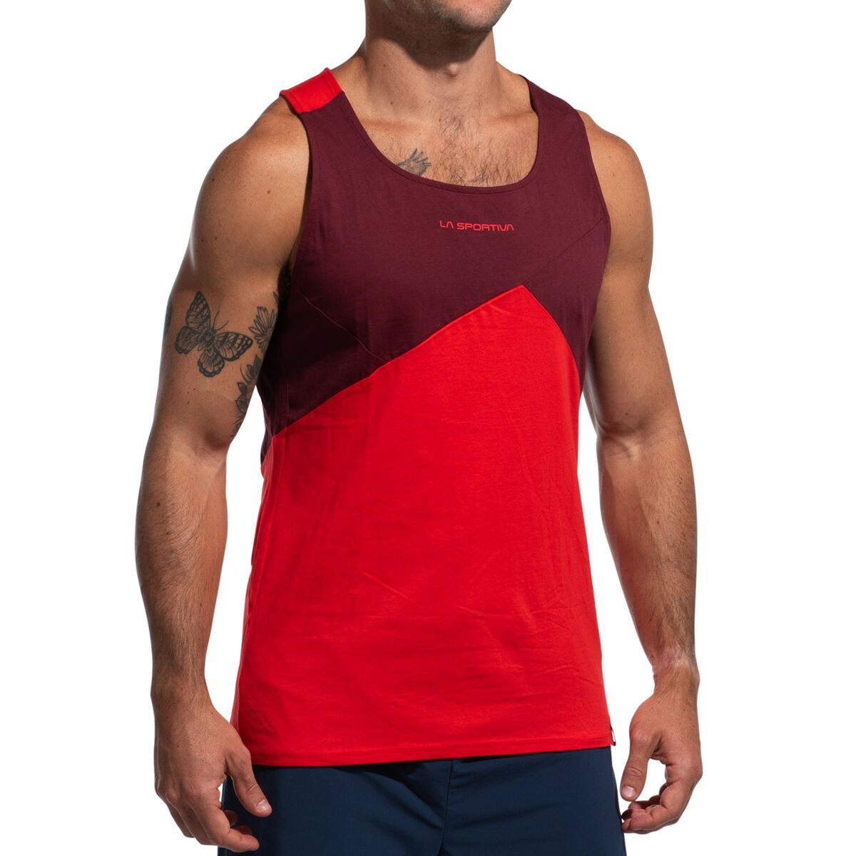Image of La Sportiva Dude Tank Top - Men's Mountain Red/Redwood, M