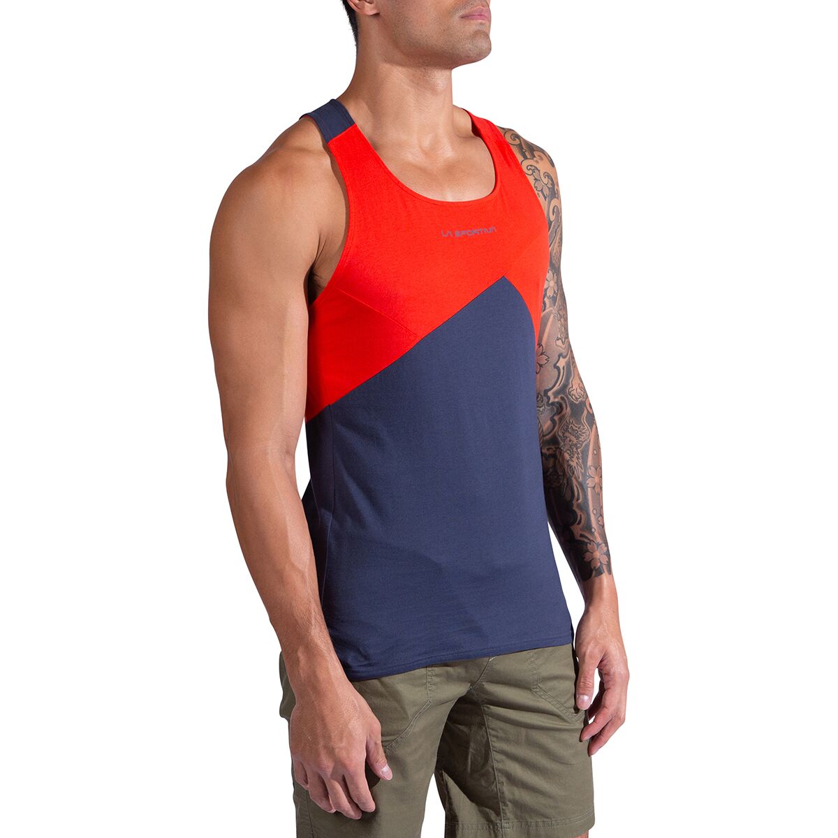 Image of La Sportiva Dude Tank Top - Men's Night Sky/Mountain Red, L
