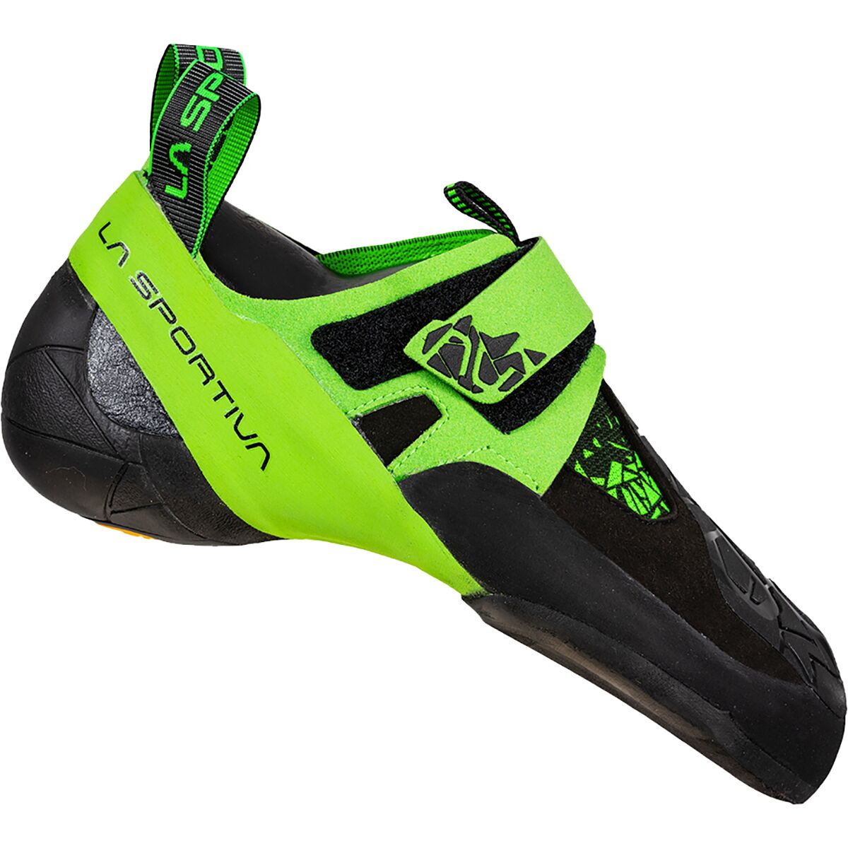 Image of La Sportiva Skwama Vegan Climbing Shoe Black/Flash Green, 45.5