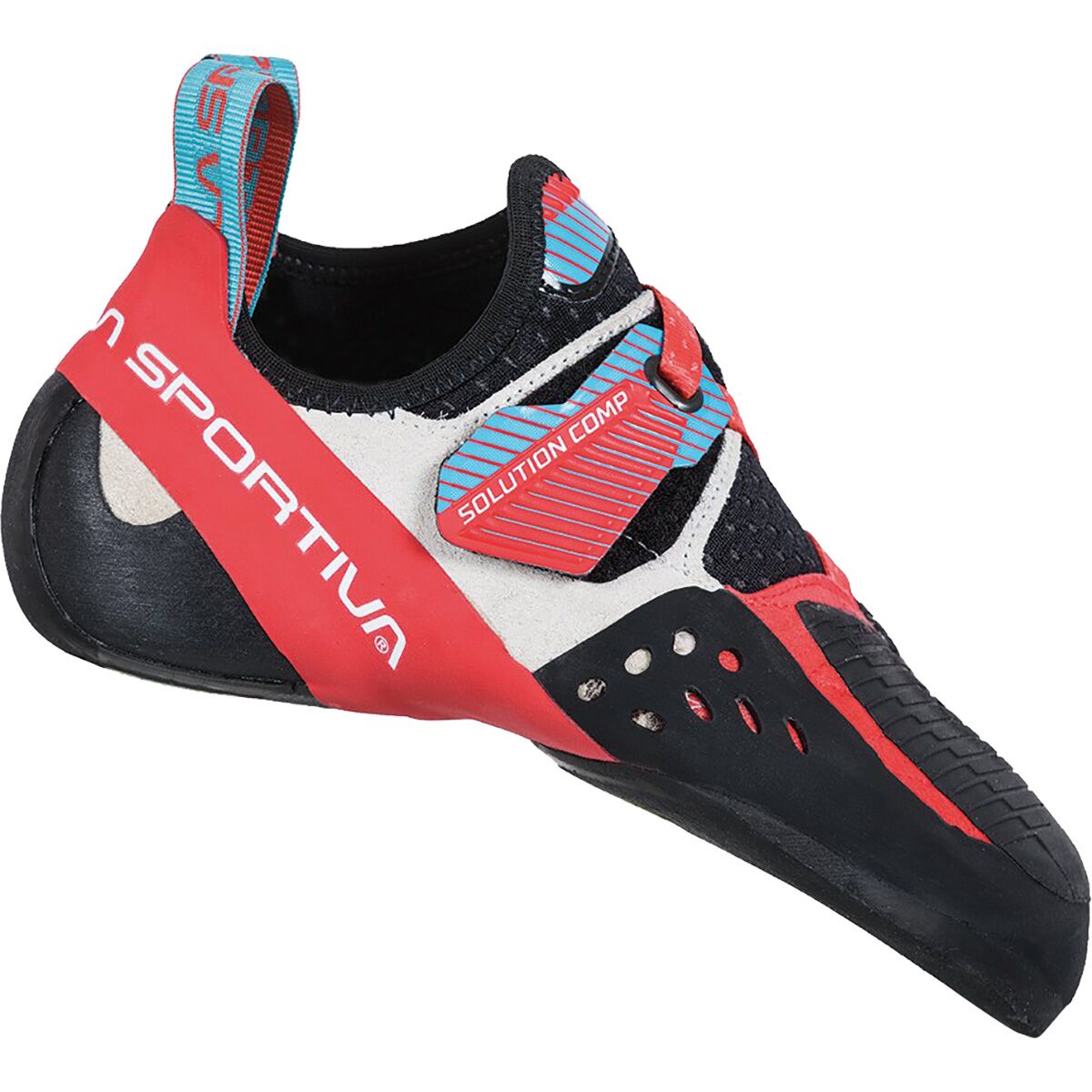 Image of La Sportiva Solution Comp Climbing Shoe - Women's Hibiscus/Malibu Blue, 39.0