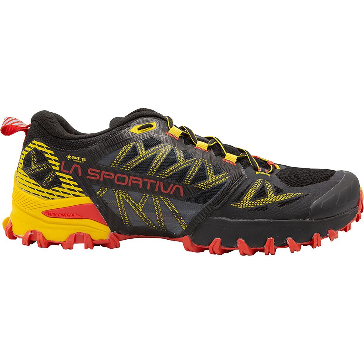 Image of La Sportiva Bushido III GTX Trail Running Shoe - Men's Black/Yellow, 42.5