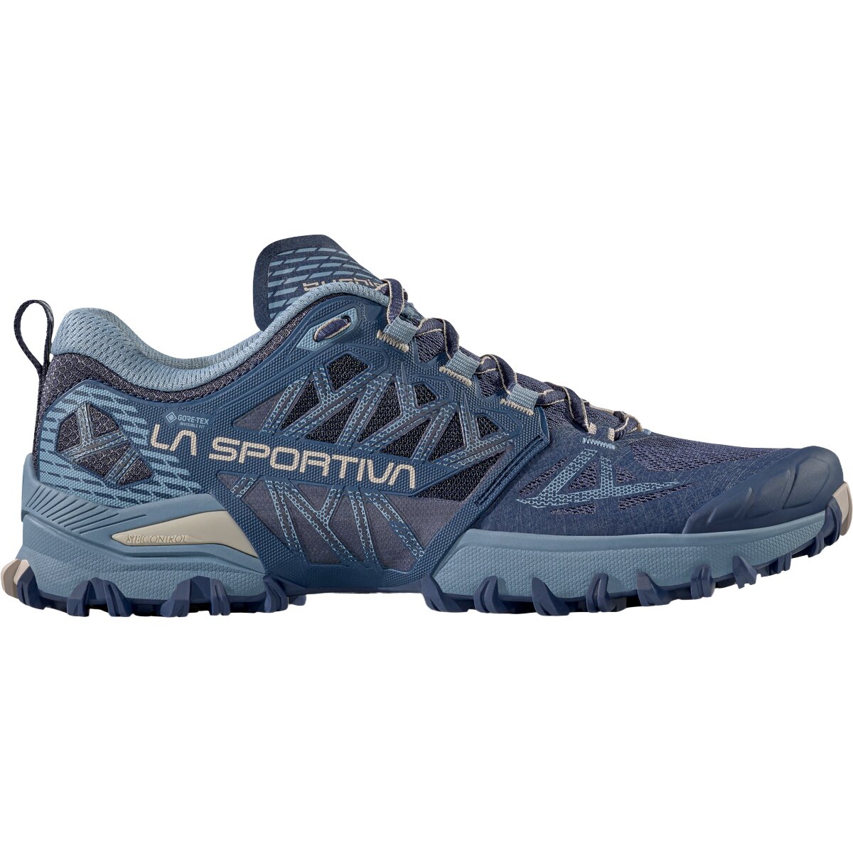 Image of La Sportiva Bushido III GTX Trail Running Shoe - Women's Night Sky/Limestone, 41.5