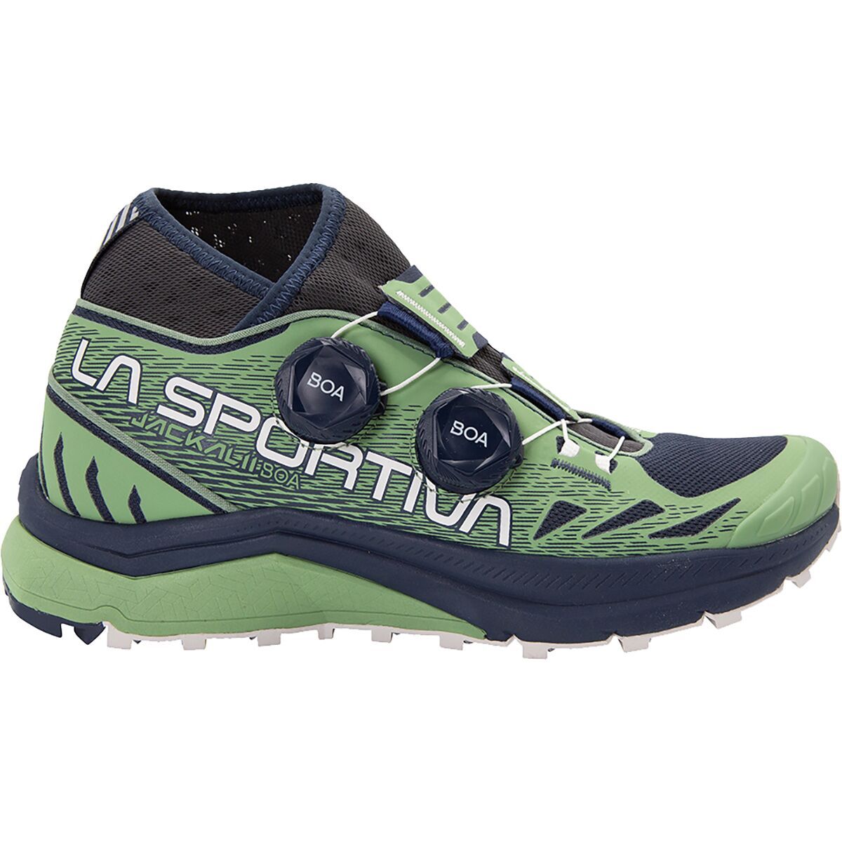 Image of La Sportiva Jackal II BOA Trail Running Shoe - Women's Night Sky/Aspen Green, 39.0