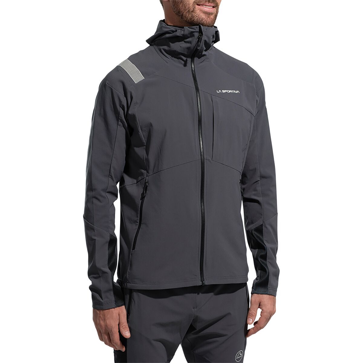 Image of La Sportiva Aequilibrium Speed Jacket - Men's Onyx/Chalk, S