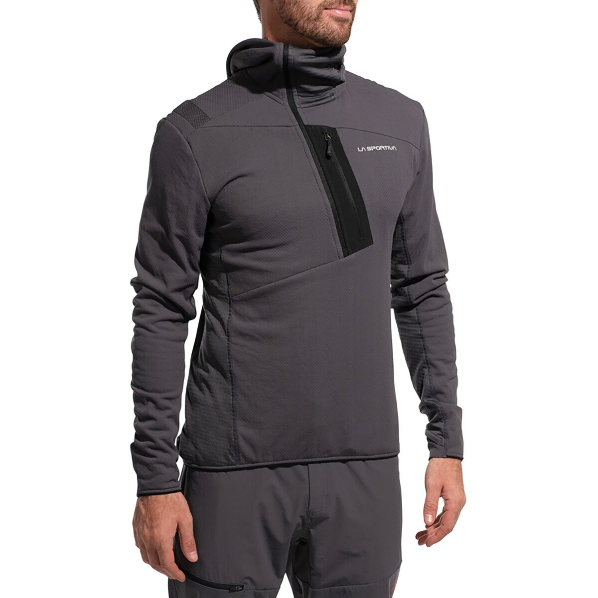 Image of La Sportiva Big Wall Pullover Hoodie - Men's Onyx/Chalk, S