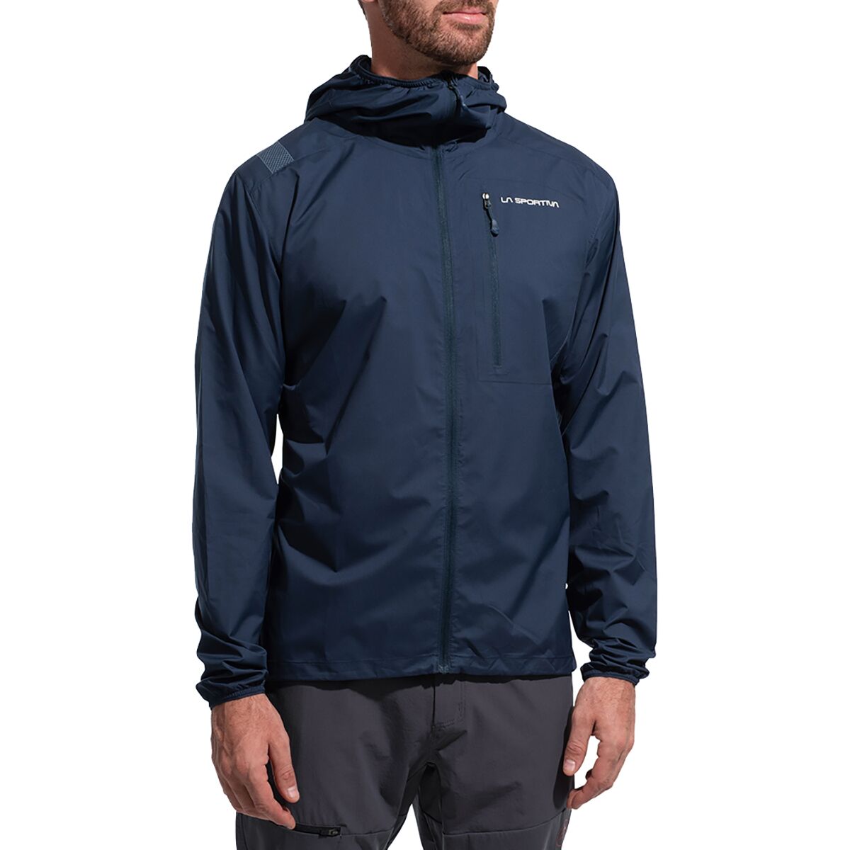 Image of La Sportiva Wall Breeze Stretch Jacket - Men's Night Sky/Chalk, L