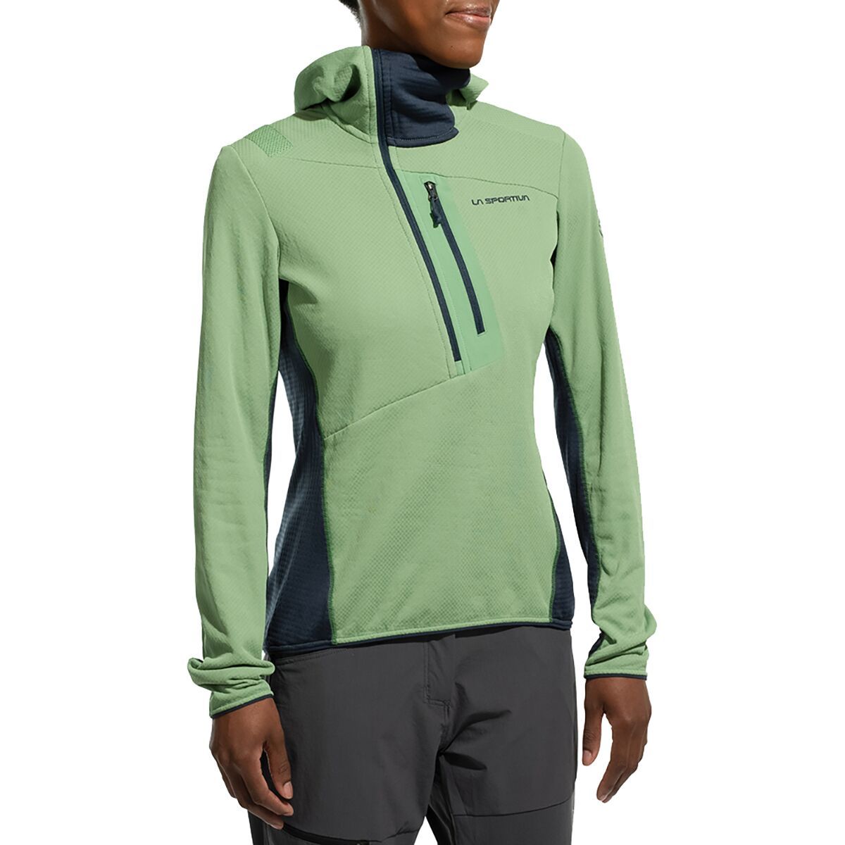 Image of La Sportiva Big Wall Pullover Hoodie - Women's Aspen Green/Night Sky, M