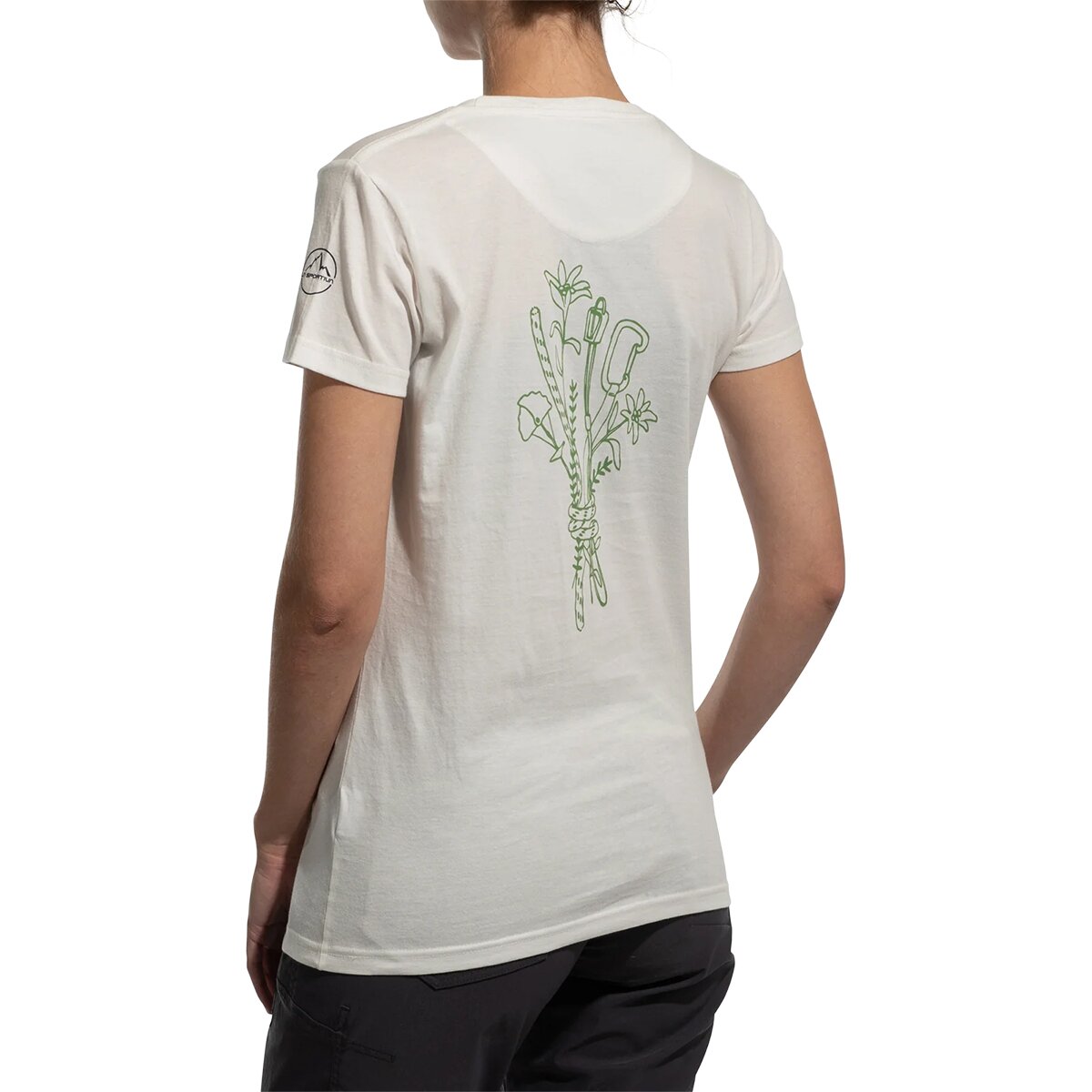 Image of La Sportiva Climb Flower T-Shirt - Women's Chalk, L