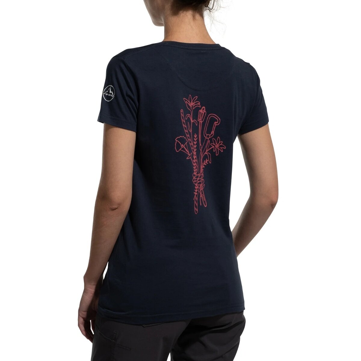 Image of La Sportiva Climb Flower T-Shirt - Women's Night Sky, L