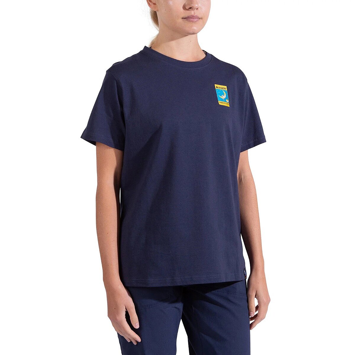 Image of La Sportiva Moon Climb T-Shirt - Women's Night Sky/Limestone, L