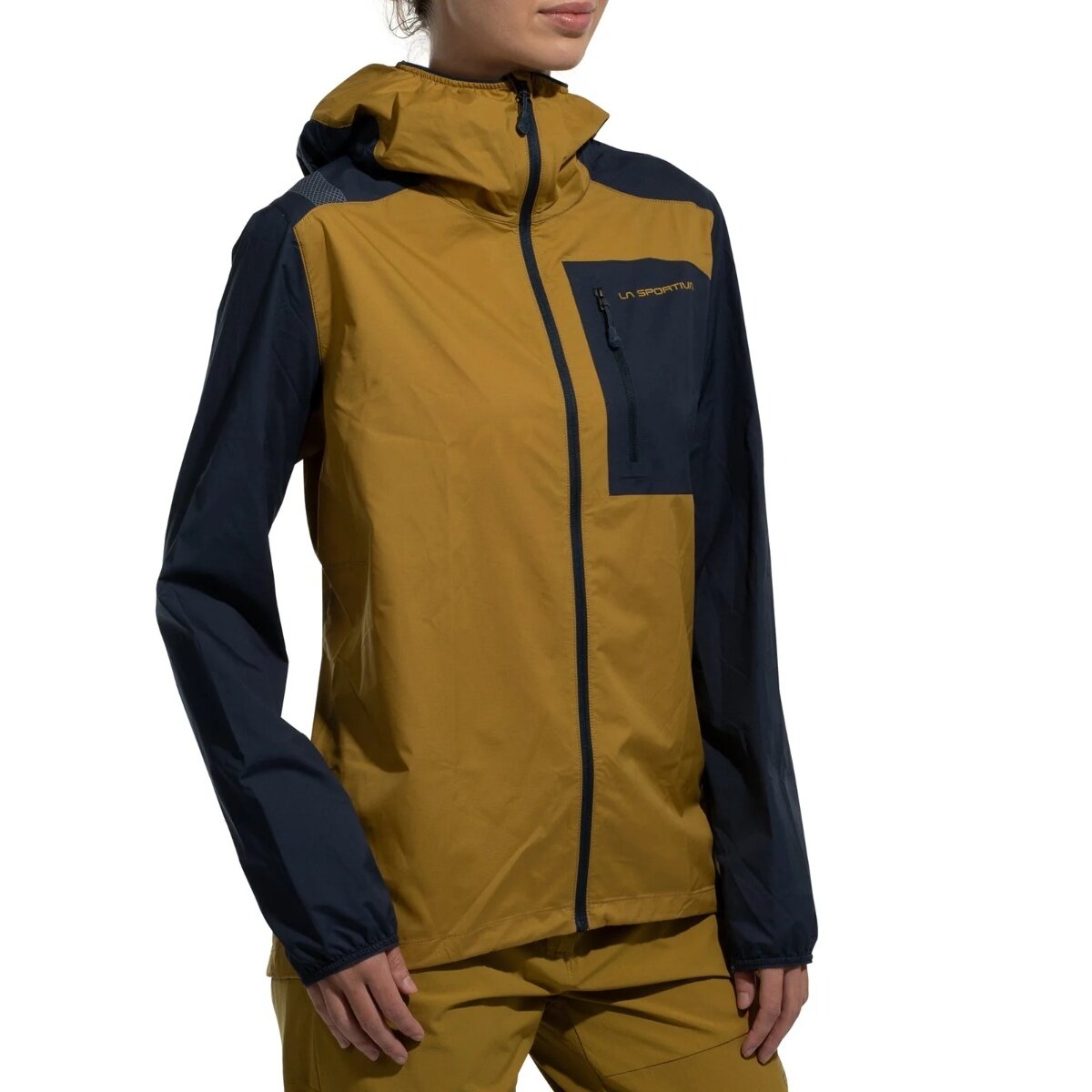 Image of La Sportiva Wall Breeze Stretch Jacket - Women's Savana/Night Sky, M