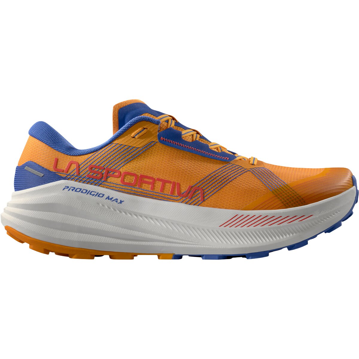 Image of La Sportiva Prodigio Max Trail Running Shoe - Men's Apricot/Cobalt Blue, 45.5
