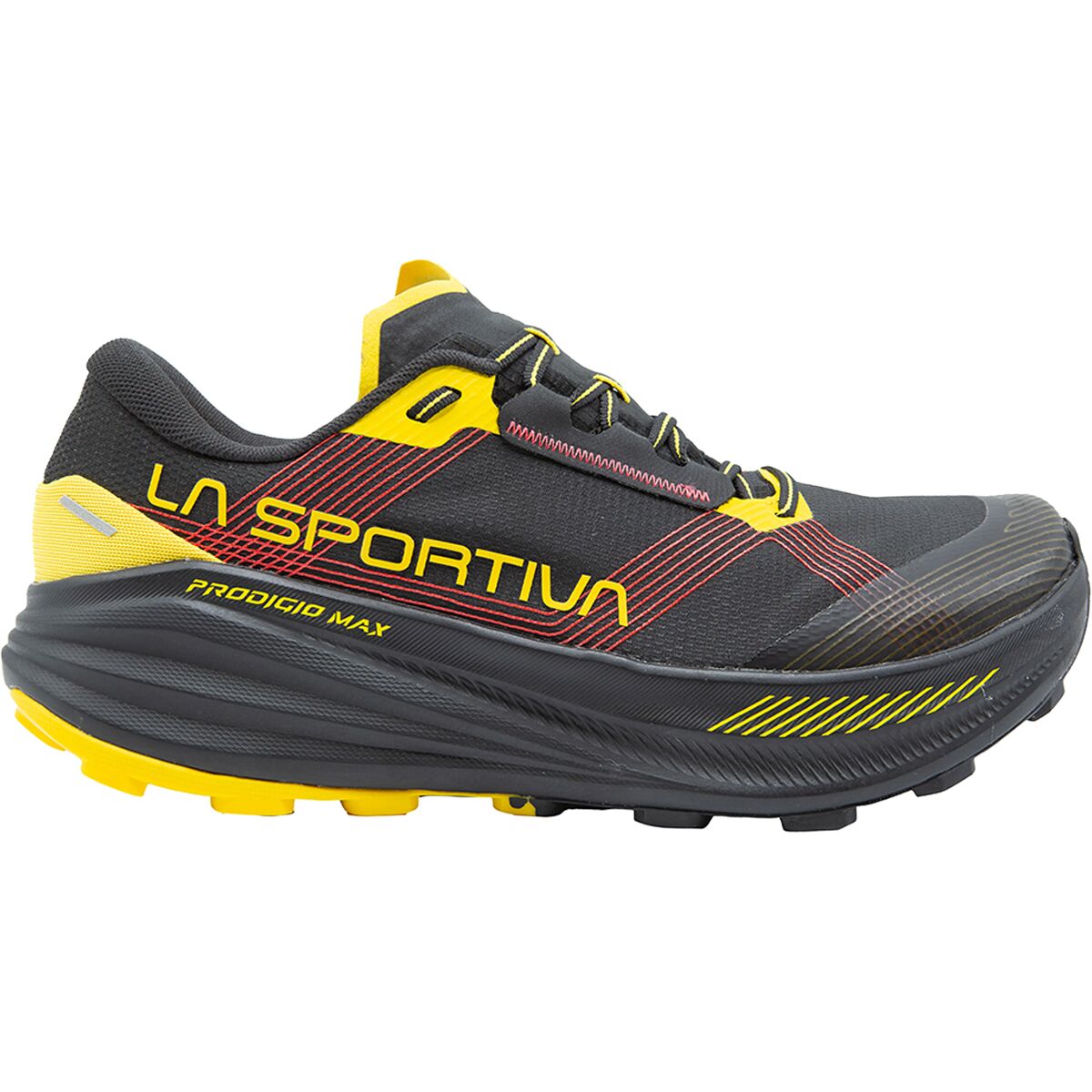 Image of La Sportiva Prodigio Max Trail Running Shoe - Men's Black/Yellow, 42.5