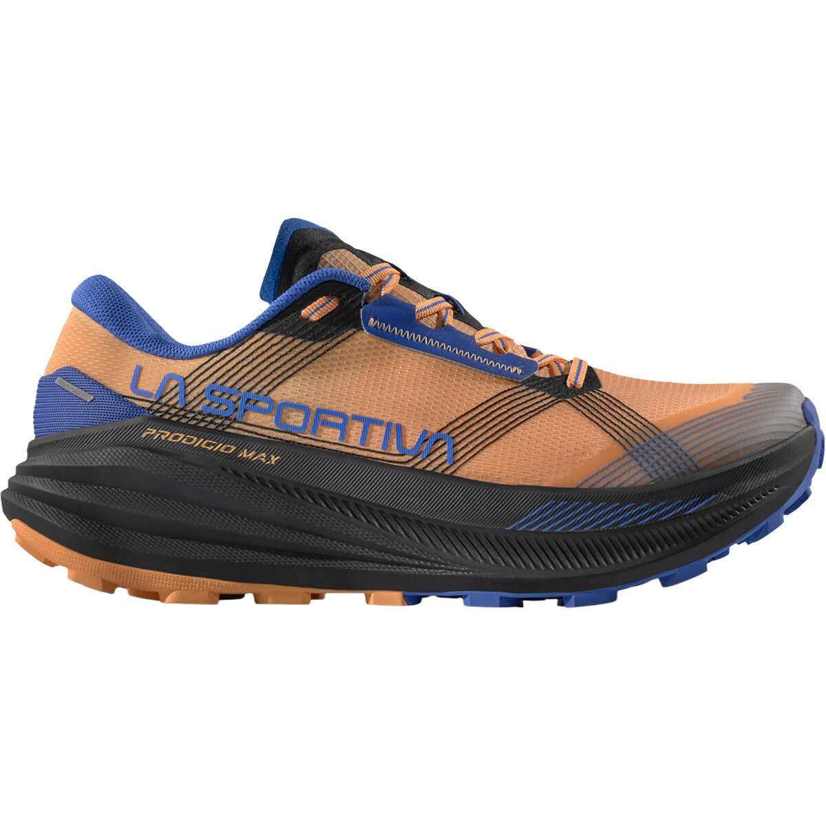 Image of La Sportiva Prodigio Max Trail Running Shoe - Women's Peach/Cobalt Blue, 40.0